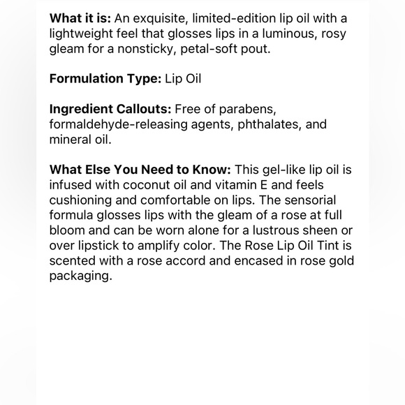 Rose Exposed Lip Oil Tint COLOR: Sheer Cool Pink $65 Retail - Picture 7 of 7